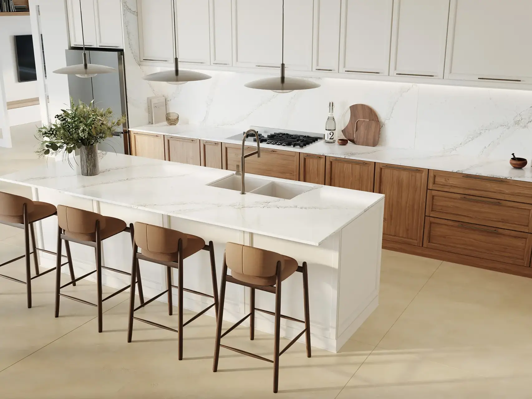 Quartz Cosentino Silestone Kitchen Calacatta Themis uai