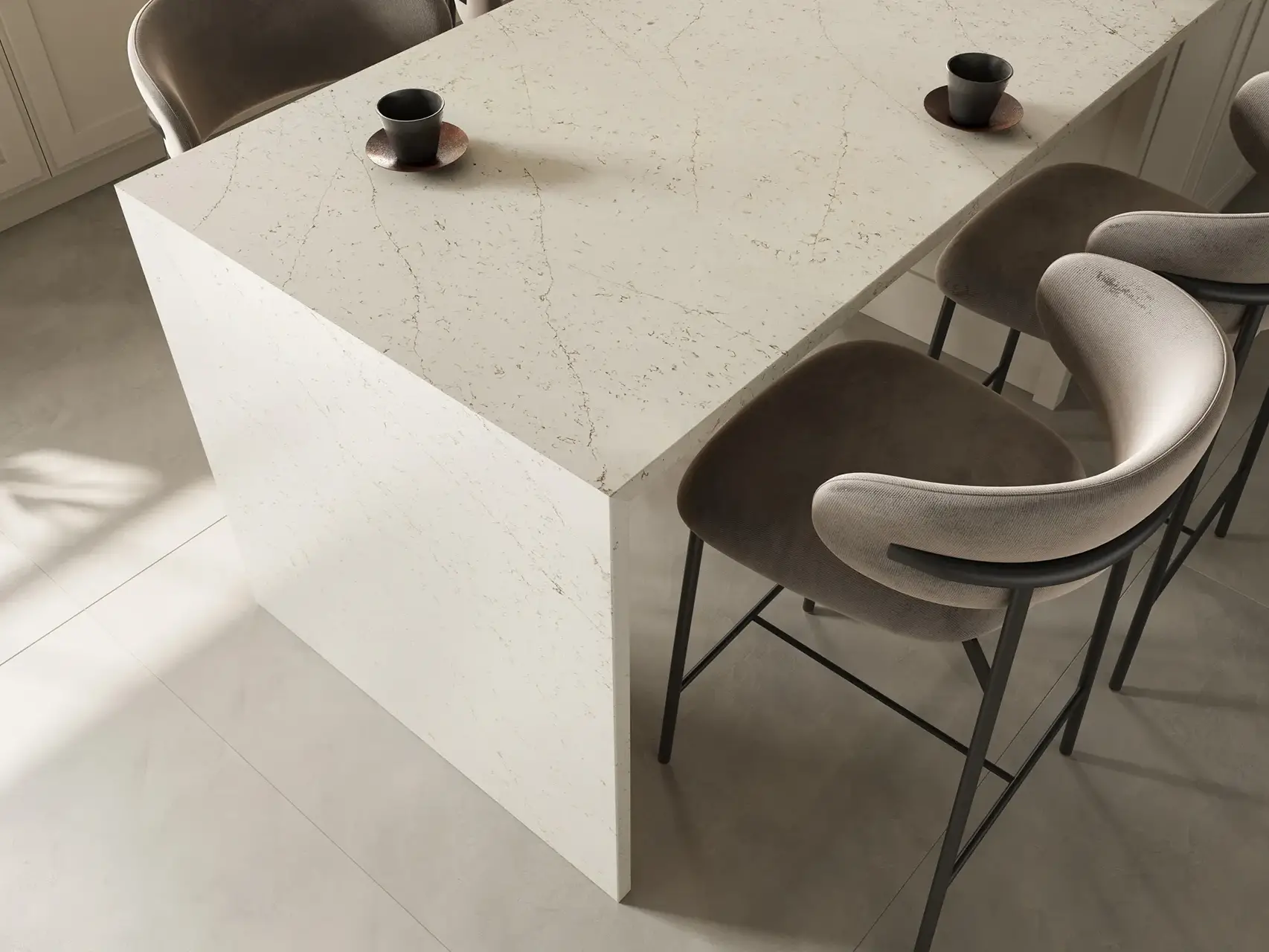Quartz Cosentino Silestone Persian White polished kitchen 01 uai