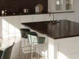 Quartz Cosentino Silestone XM Kitchen USA Le Chic Boheme Chateau Brown Detalle uai
